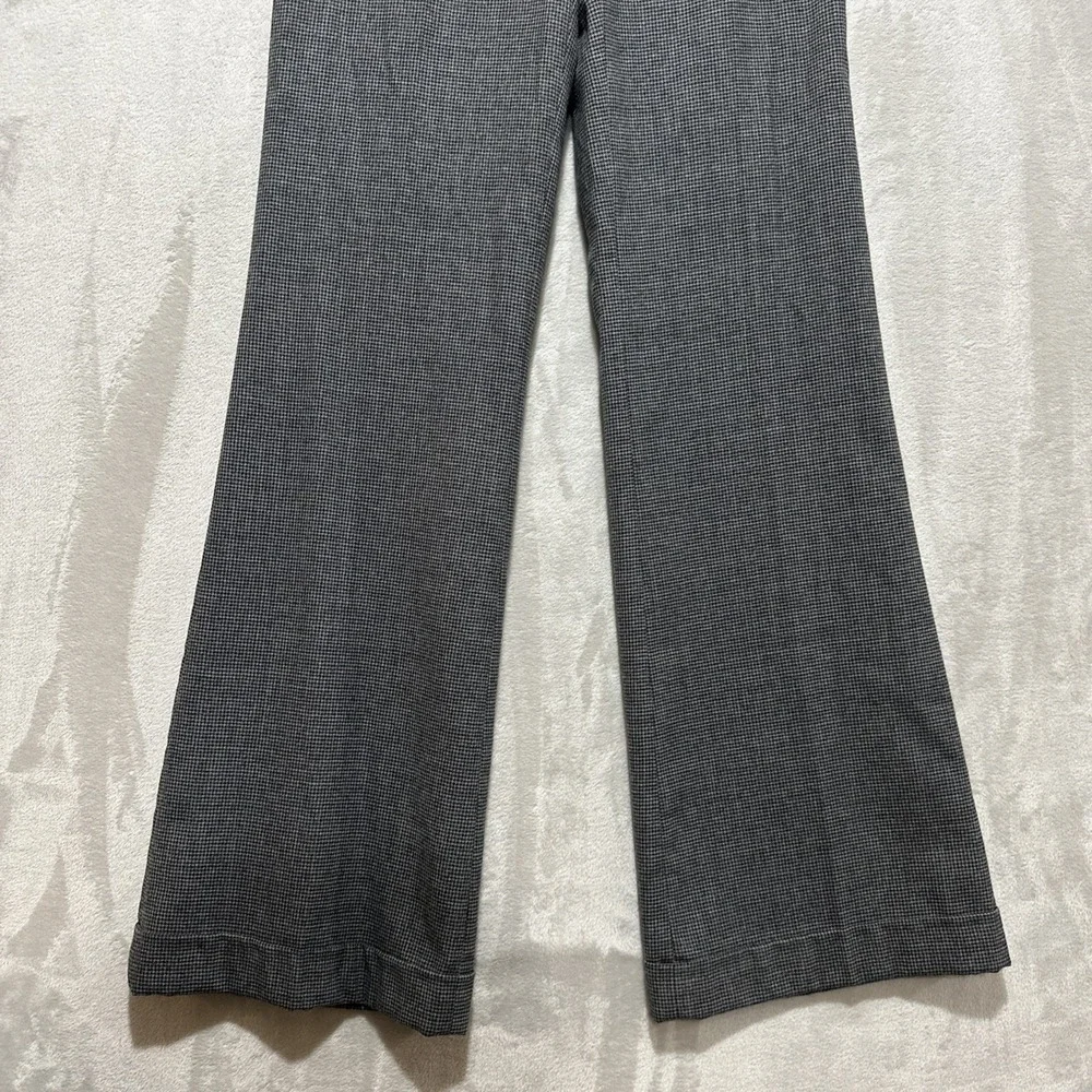Tory‎ Burch Curtis Pants Size 4 Houndstooth Pattern Gray Flared Cuffed Hems NWT